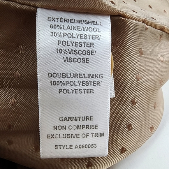 Jacob Wool Car Coat Tailored Single Breasted Camel Size XS - Picture 14 of 15